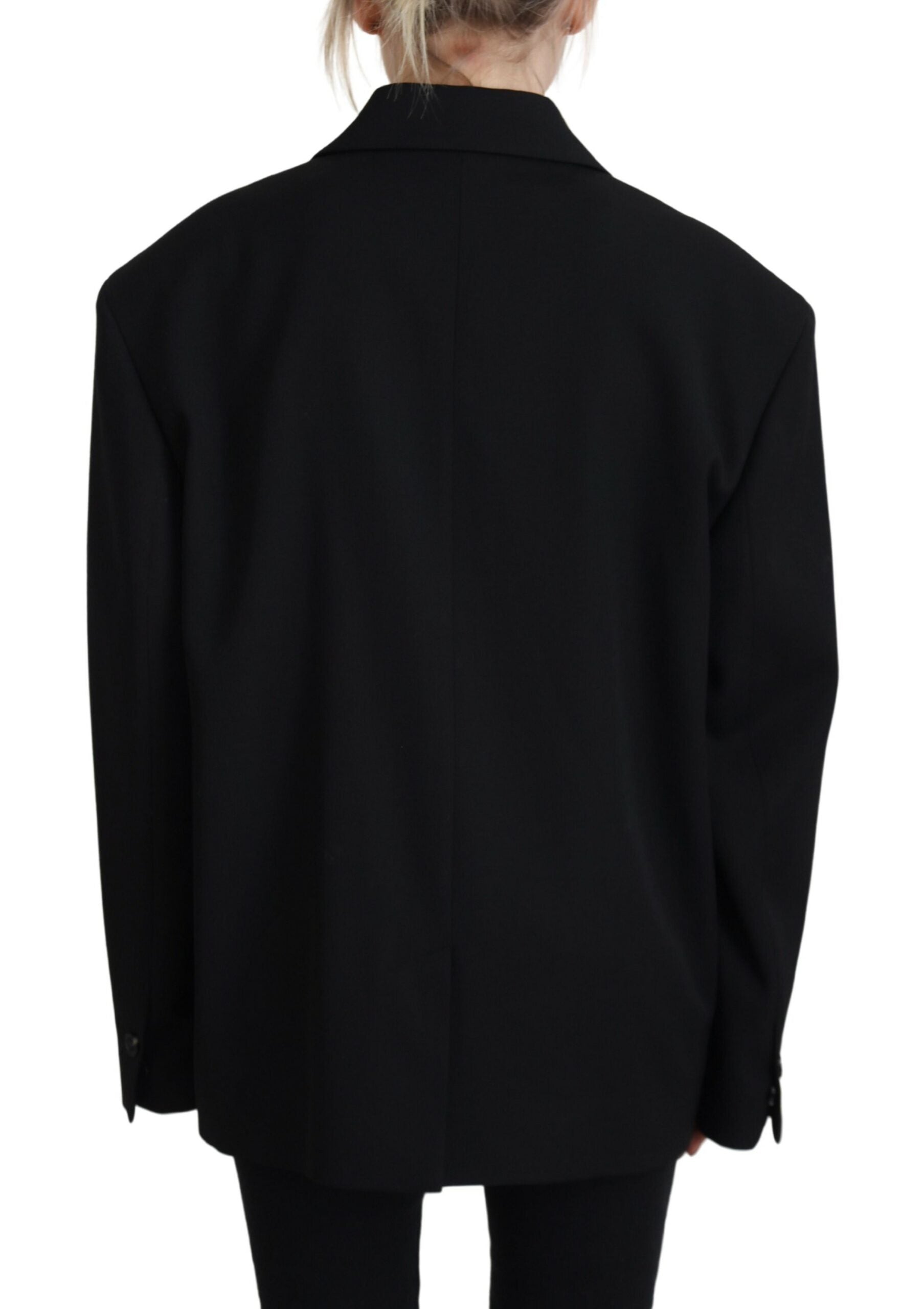 Black Double Breasted Coat Blazer Jacket