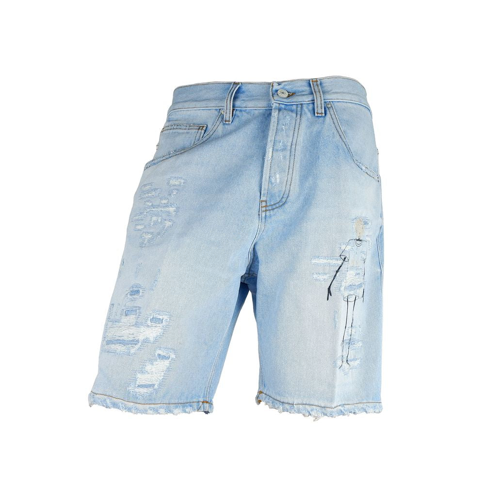 Hellblaue Bermudashorts aus Baumwolle für Herren