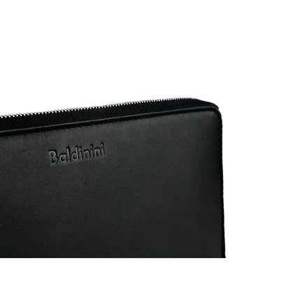 Elegant Black Leather Travel Organizer