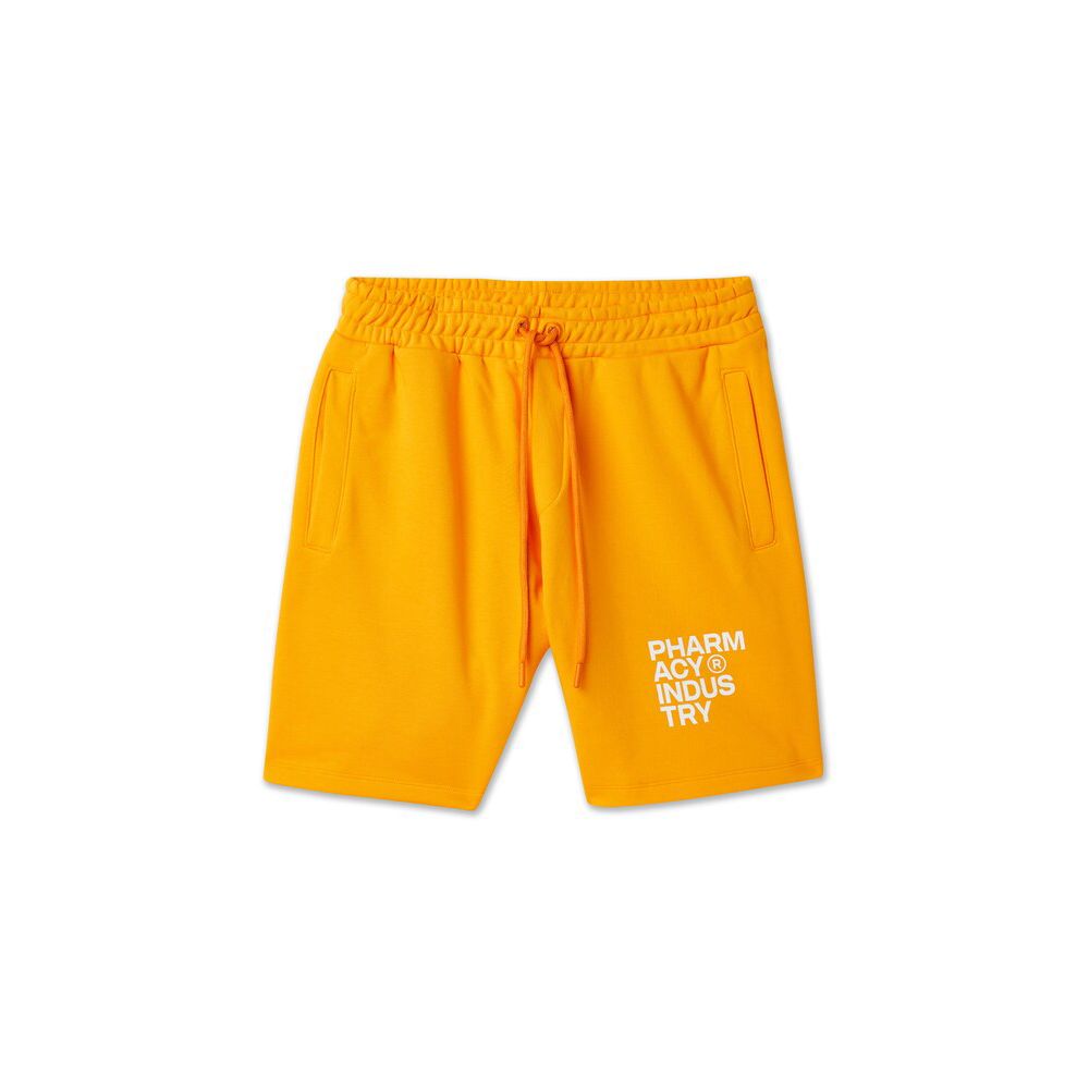 Pantalones elegantes de algodón de color naranja con detalle de logotipo