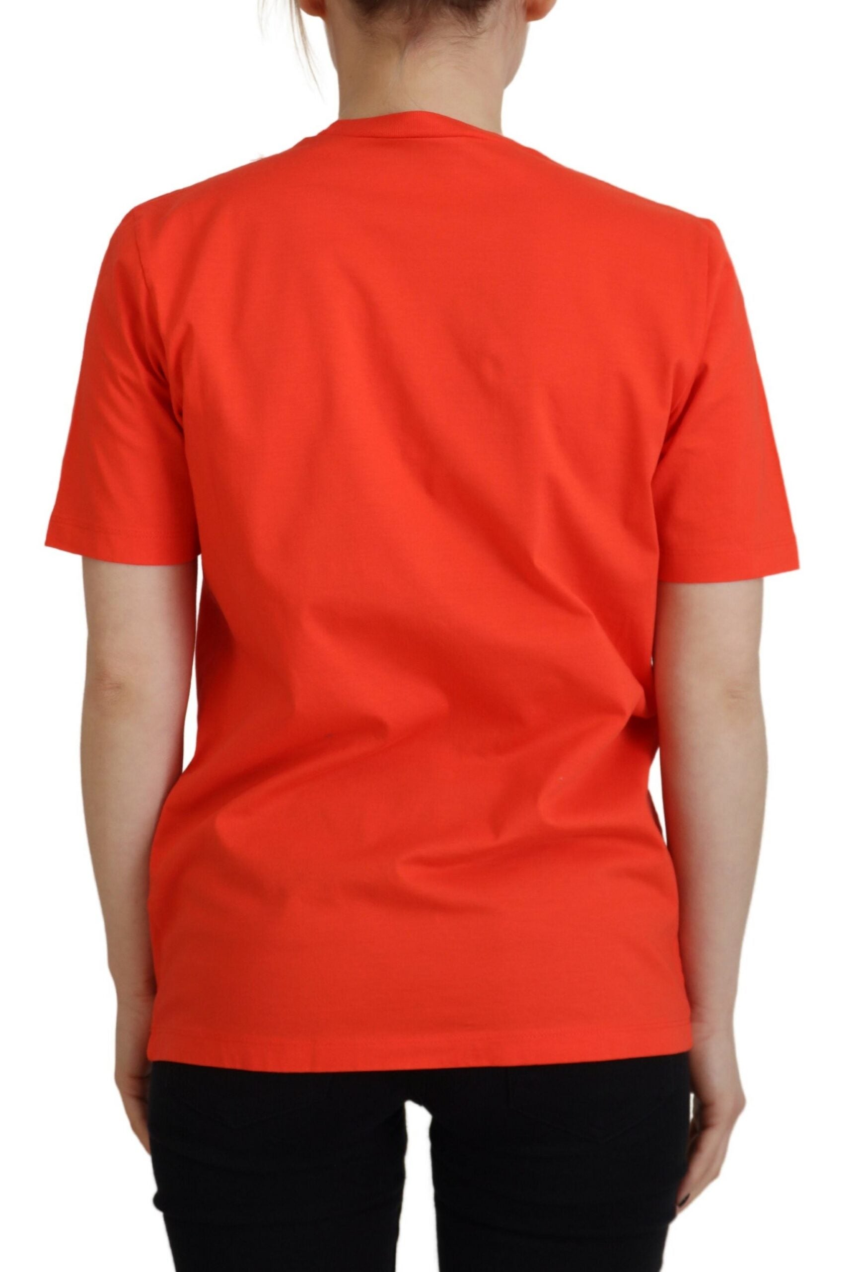 Camiseta de cuello redondo East Tee con icono brillante de algodón naranja