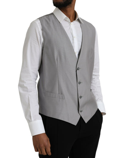 Light Gray Wool Formal Dress Waistcoat Vest