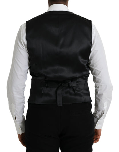 Black Wool Waistcoat Dress Formal Vest