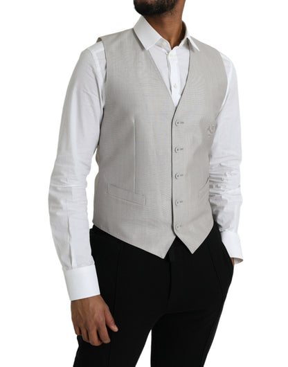 Light Gray Wool Formal Dress Waistcoat Vest