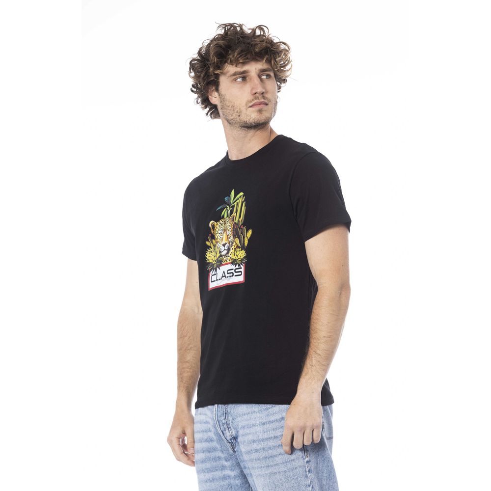 Camiseta de algodón negra para hombre