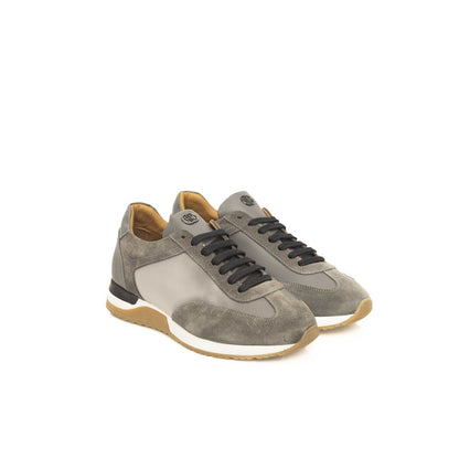 Zapatillas de piel gris para hombre