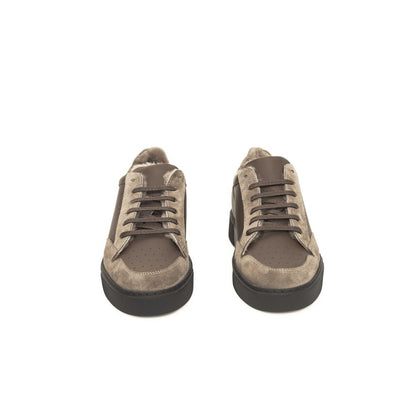 Beige Leder Herren Sneaker