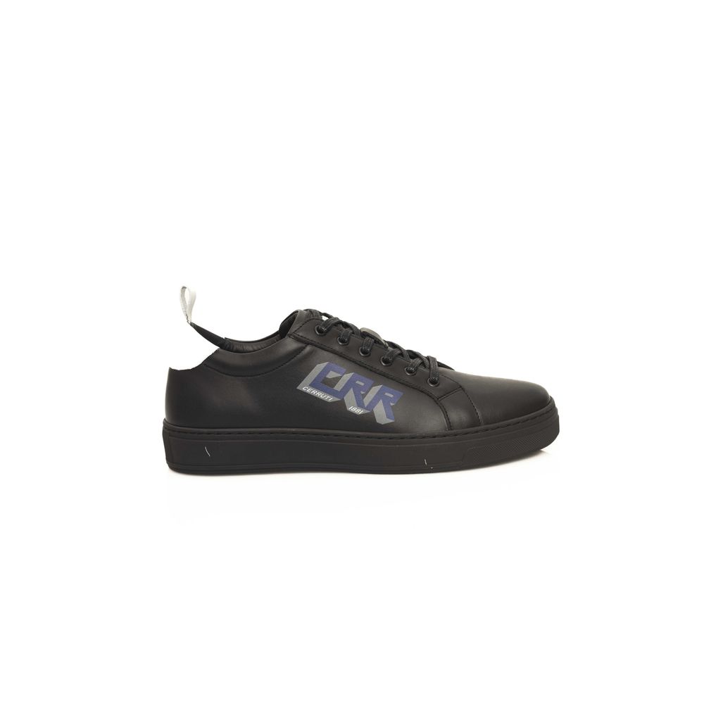 Schwarze Leder Herren Sneaker