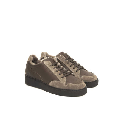 Beige Leder Herren Sneaker