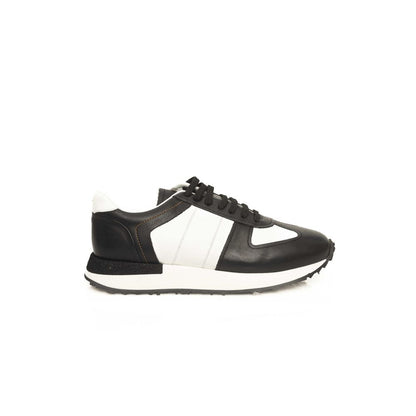 Schwarze Leder Herren Sneaker