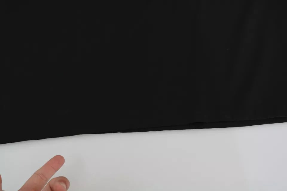 Schwarzes ärmelloses Seidentop „DG Family“ mit Kristallen