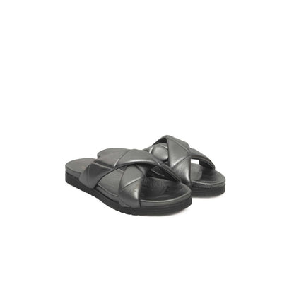 Gray Lambskin Women Sandal