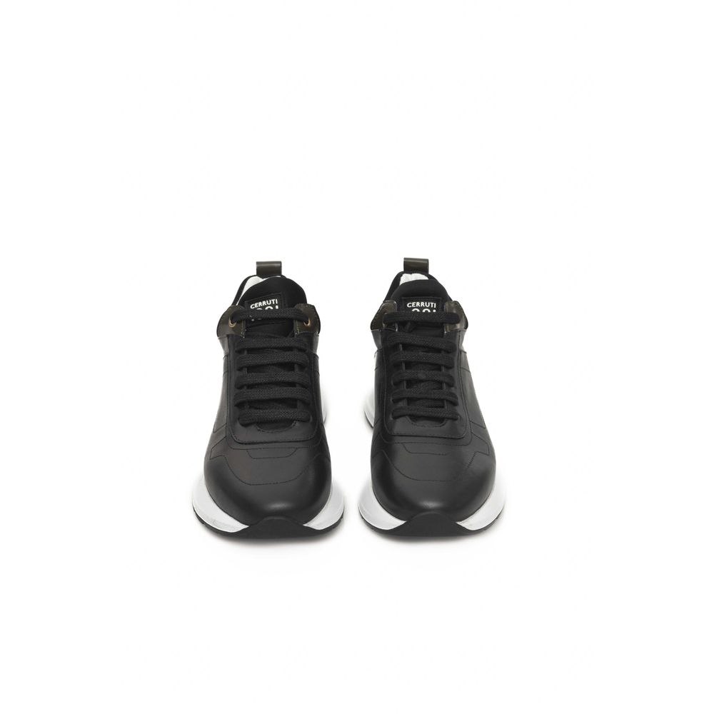 Black Leather Women Sneaker