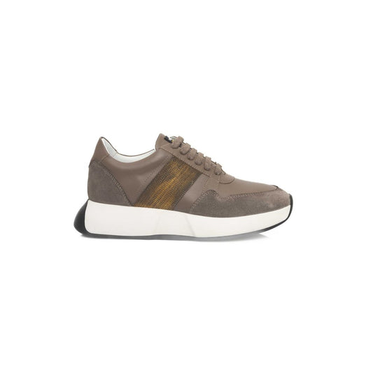 Beige Leder Damen Sneaker