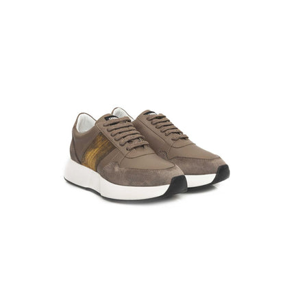 Zapatillas de piel color beige para mujer