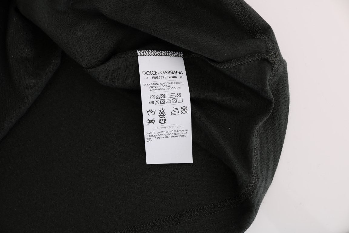 Smaragdgrünes Baumwoll-T-Shirt mit 2017-Aufdruck