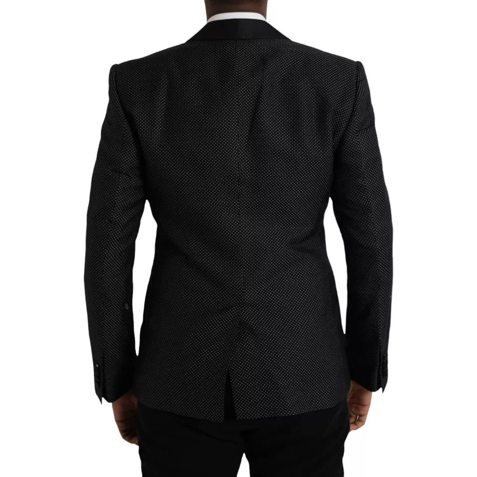 Blazer de botonadura sencilla MARTINI de jacquard negro