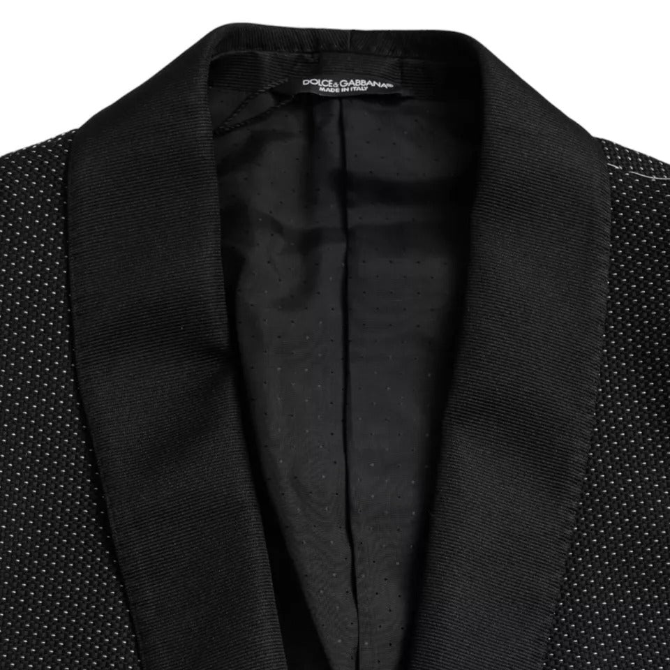 Blazer de botonadura sencilla MARTINI de jacquard negro