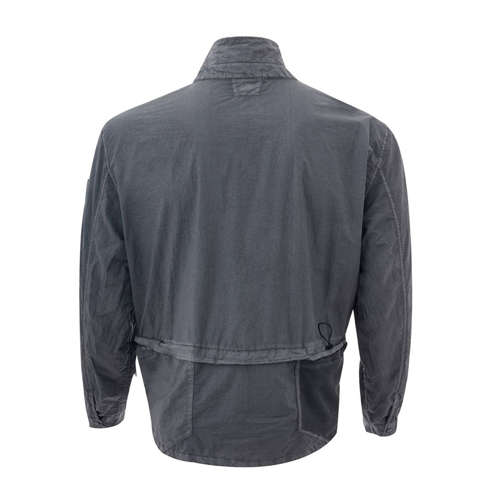 Chaqueta elegante de poliamida negra para hombre