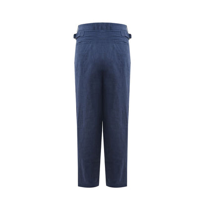 Elegante Leinenhose in Blau für Herren