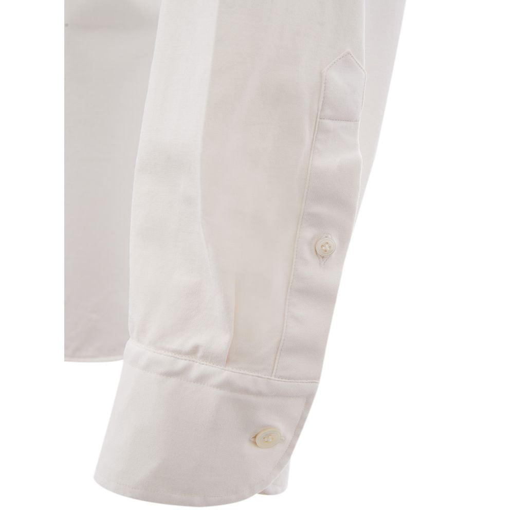 Camisa elegante de algodón blanco para hombre