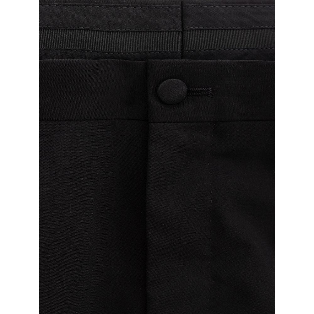 Pantalones elegantes de lana negra para hombre