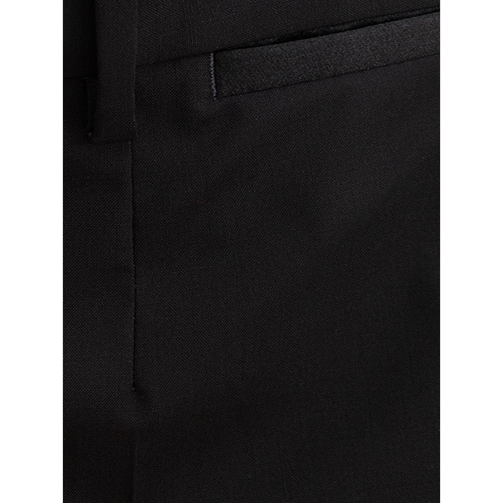 Pantalones elegantes de lana negra para hombre