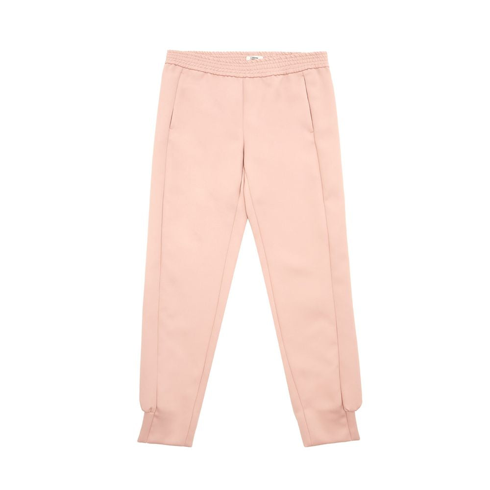 Pantalones elegantes de poliéster rosa para mujer