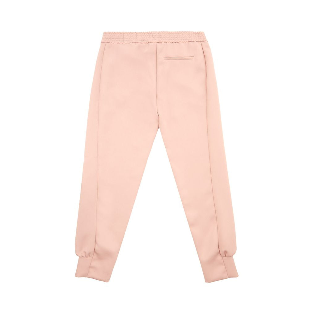 Pantalones elegantes de poliéster rosa para mujer