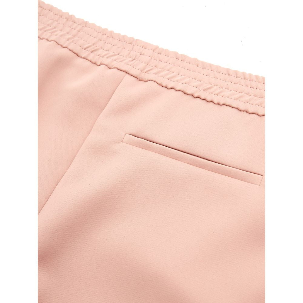 Pantalones elegantes de poliéster rosa para mujer