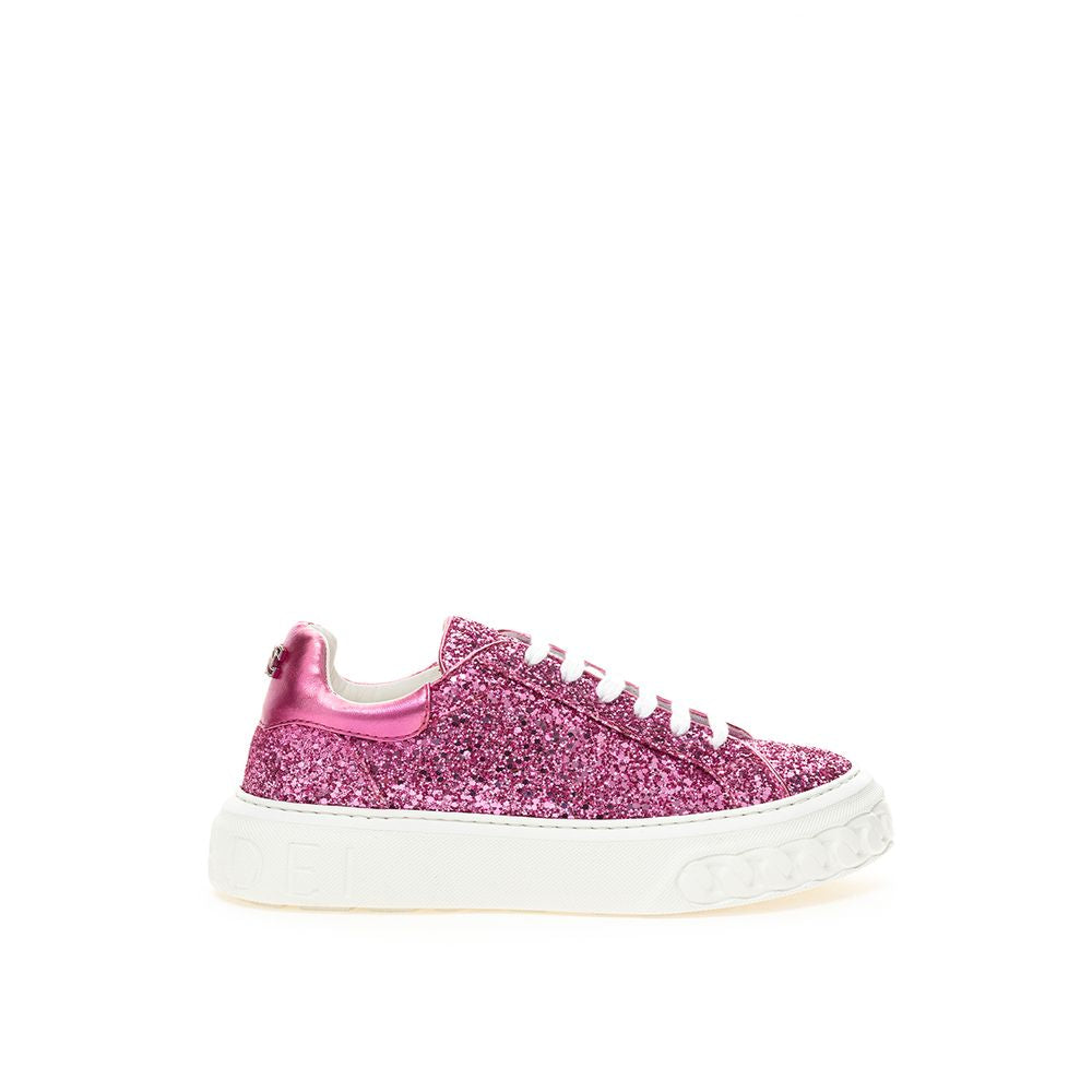 Fuchsia Elegance Leather Sneakers