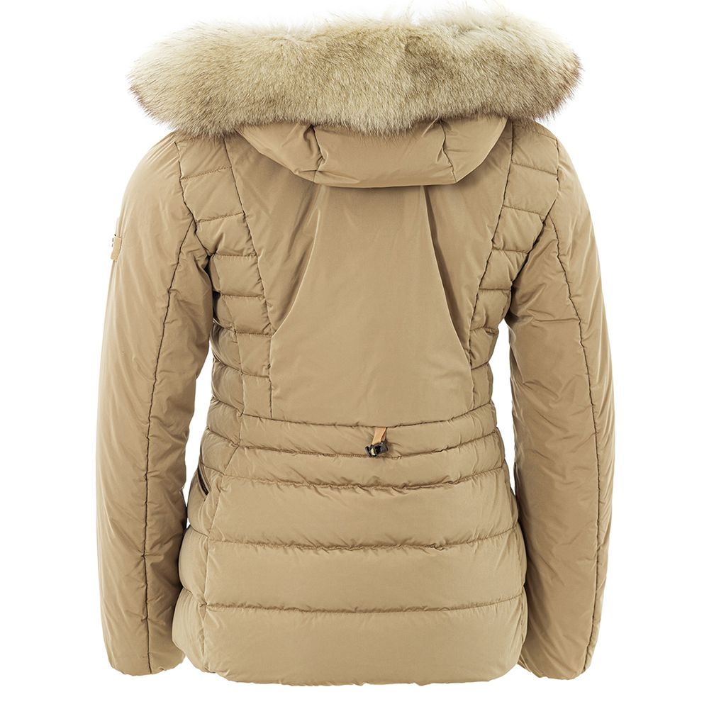 Elegant Beige Polyester Jacket for Women