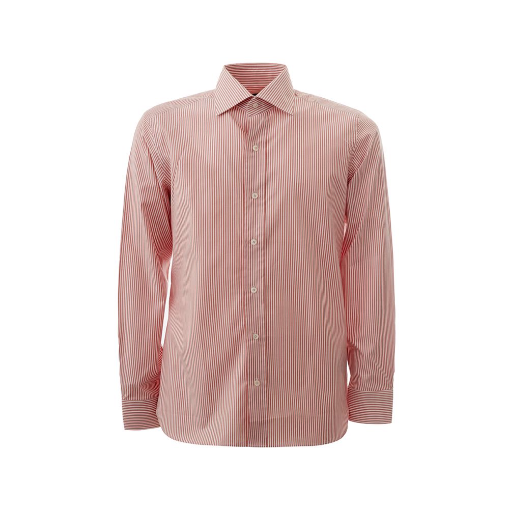 Camisa elegante de algodón rosa para hombre