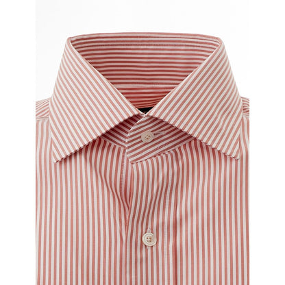 Camisa elegante de algodón rosa para hombre