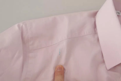 Hellrosa Baumwollhemd für formelle Anlässe für Herren in GOLD