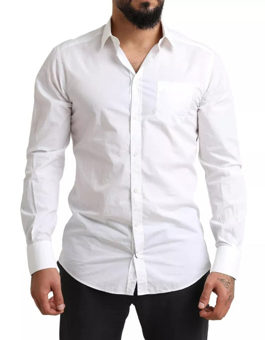 Camisa formal de esmoquin de algodón color blanco dorado