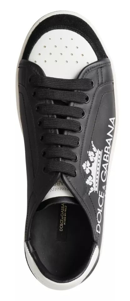 Zapatillas de deporte de piel negra Crown Milano, zapatos casuales