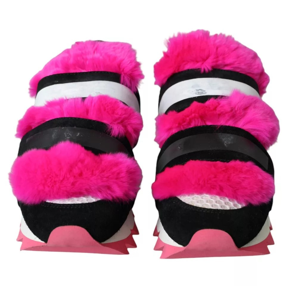 Zapatillas deportivas elásticas de neopreno con diseño de tiburón en color negro y rosa