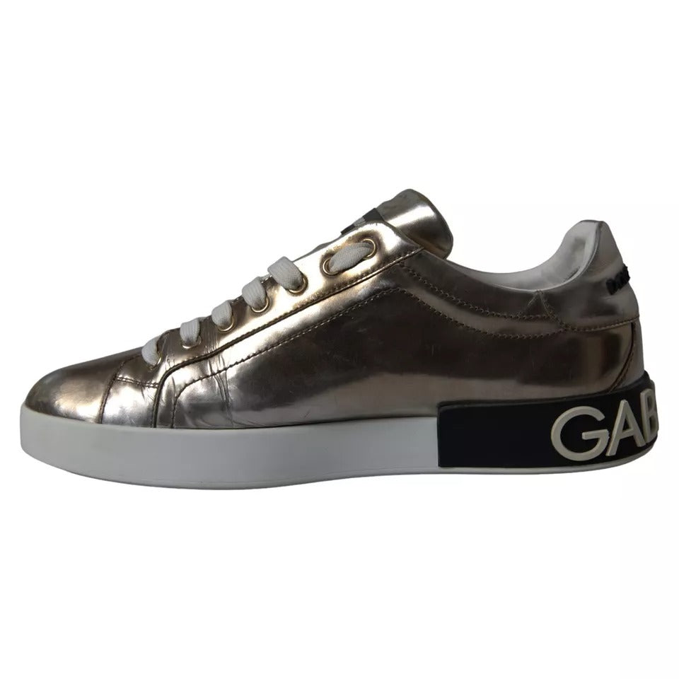 Bronze Leather Logo Sneaker Portofino Shoes