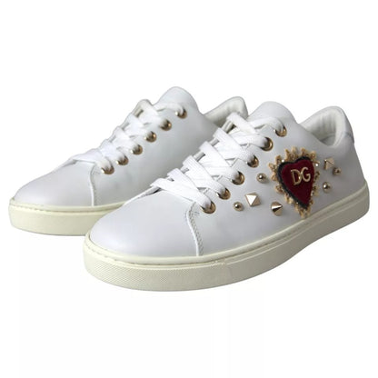 Weiße Portofino Sacred Heart Sneakers Damenschuhe