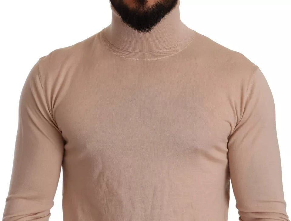 Suéter de cuello alto de cachemira beige