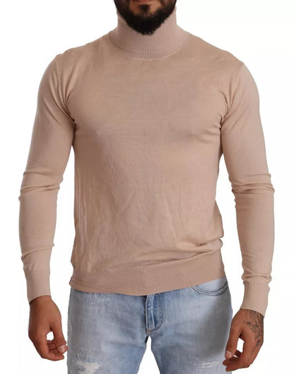 Suéter de cuello alto de cachemira beige