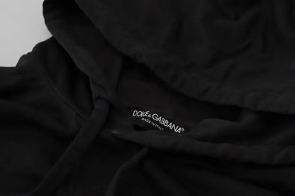 Sudadera con capucha y logotipo de algodón negro