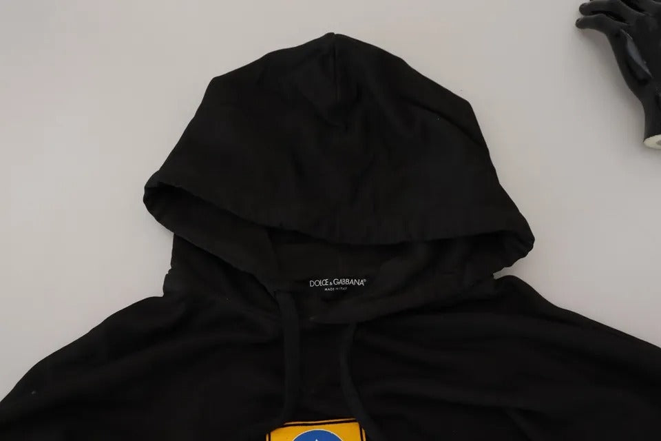 Sudadera con capucha y logotipo de algodón negro