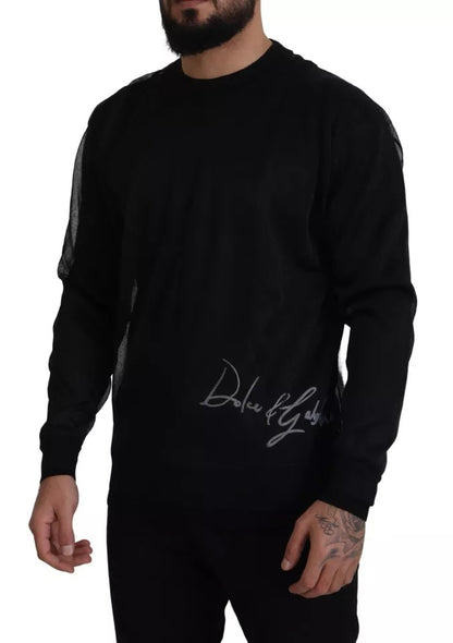 Schwarzer Pullover aus Polyester mit Logo für Herren