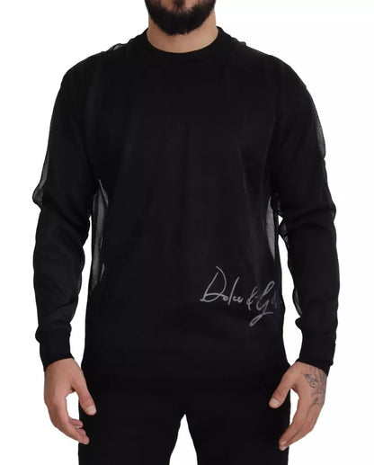 Schwarzer Pullover aus Polyester mit Logo für Herren