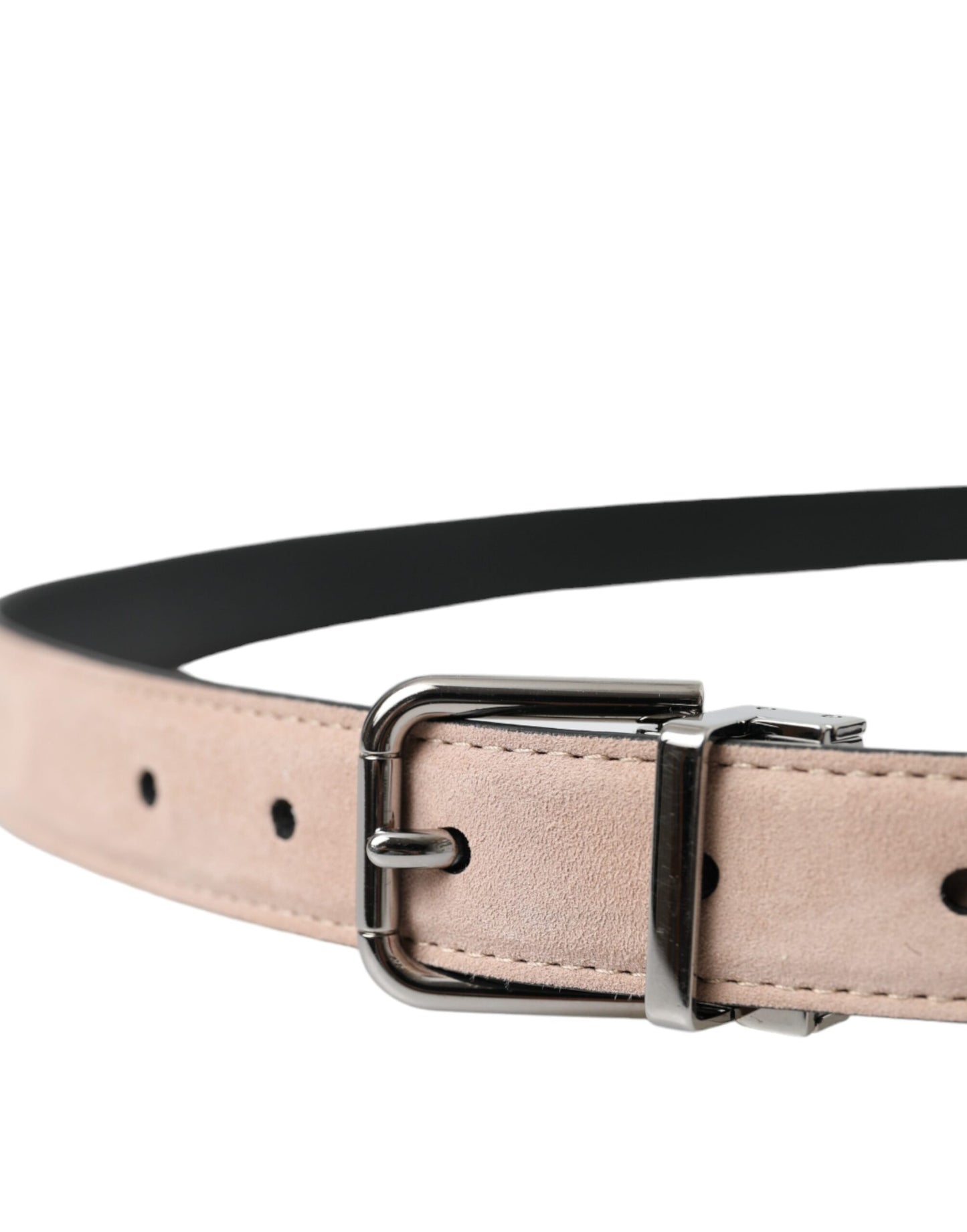 Beige Suede Leather Silver Buckle Belt Men