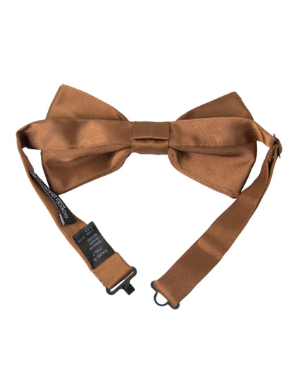 Brown Silk Adjustable Neck Men Bow Tie