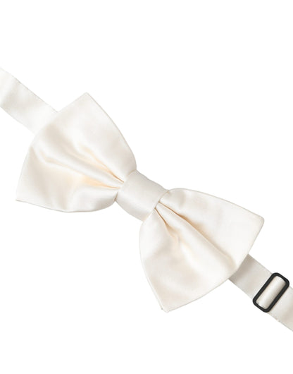 Off White Silk Adjustable Neck Men Bow Tie