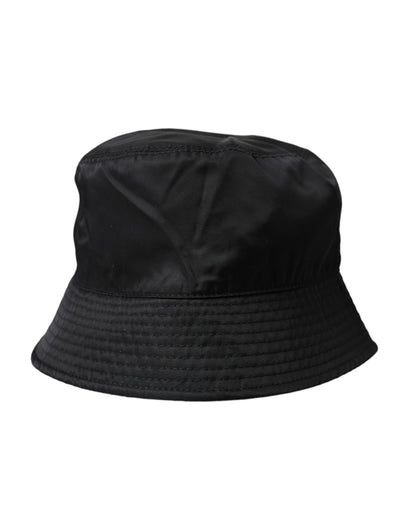 Schwarze Bucket Hat mit breiter Krempe für Herren